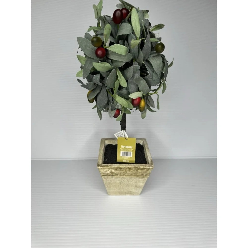 Pier 1 Imports Olive Topiary‎ Faux Tree in Decorative Pot 20